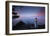 Umpqua River Lighthouse at sunset, Cape Disappointment, Oregon, USA-Panoramic Images-Framed Photographic Print