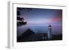 Umpqua River Lighthouse at sunset, Cape Disappointment, Oregon, USA-Panoramic Images-Framed Photographic Print