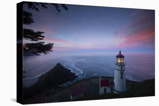 Umpqua River Lighthouse at sunset, Cape Disappointment, Oregon, USA-Panoramic Images-Stretched Canvas