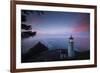 Umpqua River Lighthouse at sunset, Cape Disappointment, Oregon, USA-Panoramic Images-Framed Photographic Print