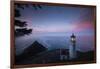 Umpqua River Lighthouse at sunset, Cape Disappointment, Oregon, USA-Panoramic Images-Framed Photographic Print