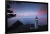 Umpqua River Lighthouse at sunset, Cape Disappointment, Oregon, USA-Panoramic Images-Framed Photographic Print