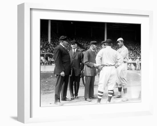 Umps and Managers, Giants and Red Sox World Series, Baseball Photo - New York, NY-Lantern Press-Framed Art Print