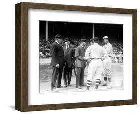 Umps and Managers, Giants and Red Sox World Series, Baseball Photo - New York, NY-Lantern Press-Framed Art Print