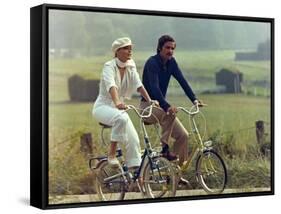 Un Amour by Pluie by Jean Claude Brialy with Romy Schneider and Nino Castelnuovo, 1973 (photo)-null-Framed Stretched Canvas