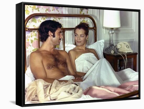 Un Amour by Pluie by Jean Claude Brialy with Romy Schneider and Nino Castelnuovo, 1973 (photo)-null-Framed Stretched Canvas