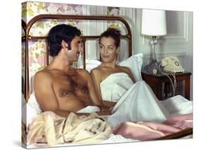 Un Amour by Pluie by Jean Claude Brialy with Romy Schneider and Nino Castelnuovo, 1973 (photo)-null-Stretched Canvas