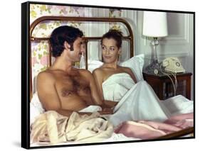 Un Amour by Pluie by Jean Claude Brialy with Romy Schneider and Nino Castelnuovo, 1973 (photo)-null-Framed Stretched Canvas