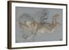 Un amour planant dans les airs, un objet dans chaque main ; deux amours volant se donnant la main-Antoine Coypel-Framed Giclee Print