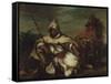 Un arabe-Eugene Delacroix-Framed Stretched Canvas