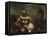 Un arabe-Eugene Delacroix-Framed Stretched Canvas