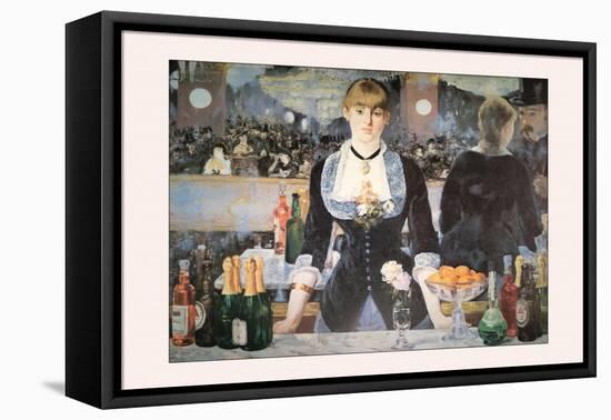 Un Bar Aux Folies Bergeres-Edouard Manet-Framed Stretched Canvas