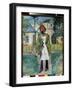 Un Charpentier (A Carpenter). L'artisan Se Tient Debout Devant Un Village De Campagne, Il Est Vetu-Kazimir Severinovich Malevich-Framed Giclee Print