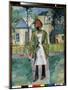 Un Charpentier (A Carpenter). L'artisan Se Tient Debout Devant Un Village De Campagne, Il Est Vetu-Kazimir Severinovich Malevich-Mounted Giclee Print