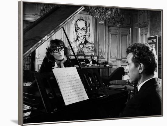 Un Clair by Lune a Maubeuge by JeanCherasse with Bernadette Lafont and Pierre Perr 1962 (b/w photo)-null-Framed Photo