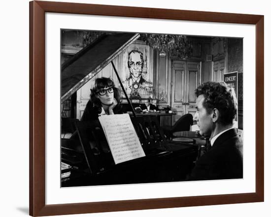 Un Clair by Lune a Maubeuge by JeanCherasse with Bernadette Lafont and Pierre Perr 1962 (b/w photo)-null-Framed Photo