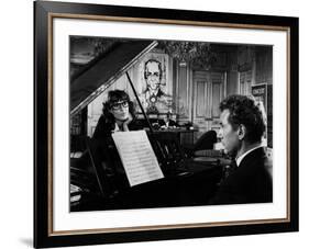 Un Clair by Lune a Maubeuge by JeanCherasse with Bernadette Lafont and Pierre Perr 1962 (b/w photo)-null-Framed Photo