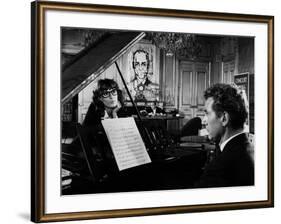 Un Clair by Lune a Maubeuge by JeanCherasse with Bernadette Lafont and Pierre Perr 1962 (b/w photo)-null-Framed Photo