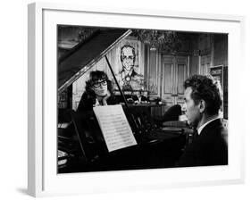 Un Clair by Lune a Maubeuge by JeanCherasse with Bernadette Lafont and Pierre Perr 1962 (b/w photo)-null-Framed Photo