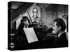 Un Clair by Lune a Maubeuge by JeanCherasse with Bernadette Lafont and Pierre Perr 1962 (b/w photo)-null-Stretched Canvas