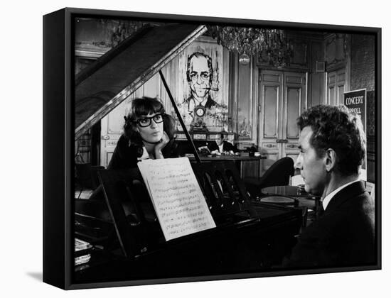 Un Clair by Lune a Maubeuge by JeanCherasse with Bernadette Lafont and Pierre Perr 1962 (b/w photo)-null-Framed Stretched Canvas