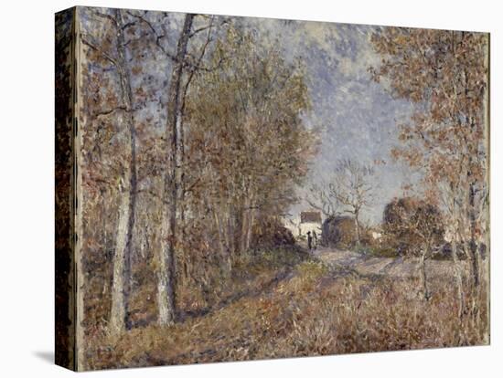 Un coin de bois aux Sablons, dit la route à l'orée du bois (lisière de forêt de Fontainebleau,-Alfred Sisley-Stretched Canvas