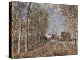 Un coin de bois aux Sablons, dit la route à l'orée du bois (lisière de forêt de Fontainebleau,-Alfred Sisley-Stretched Canvas