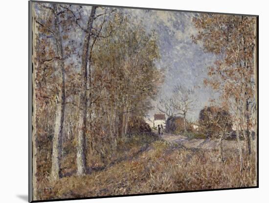Un coin de bois aux Sablons, dit la route à l'orée du bois (lisière de forêt de Fontainebleau,-Alfred Sisley-Mounted Giclee Print