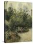 Un coin de jardin à L'Hermitage (le jardin des Mathurins)-Camille Pissarro-Stretched Canvas