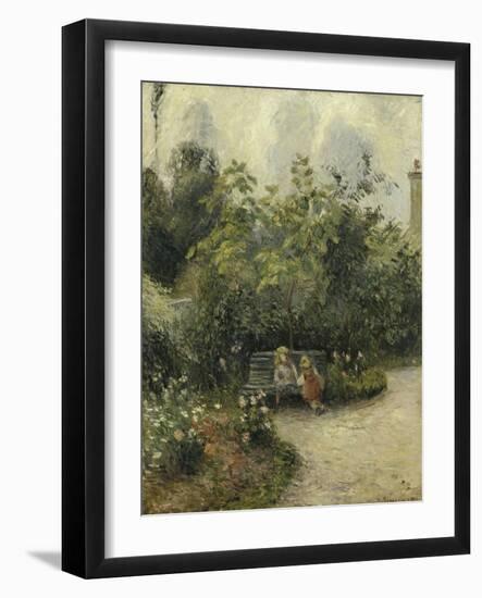 Un coin de jardin à L'Hermitage (le jardin des Mathurins)-Camille Pissarro-Framed Giclee Print