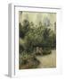 Un coin de jardin à L'Hermitage (le jardin des Mathurins)-Camille Pissarro-Framed Giclee Print