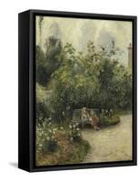 Un coin de jardin à L'Hermitage (le jardin des Mathurins)-Camille Pissarro-Framed Stretched Canvas