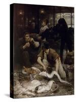 Un coin de la Halle aux poissons le matin (1880)-Victor Gabriel Gilbert-Stretched Canvas