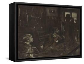 Un épisode de René Mauperin, roman d'Edmond et Jules Goncourt : Boisjorand de Villacourt provoque-James Tissot-Framed Stretched Canvas