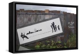 Un-F**k the System-Banksy-Framed Stretched Canvas
