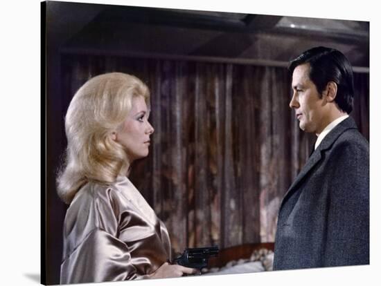 Un Flic by JeanPierreMelville with Catherine Deneuve and Alain Delon, 1972 (photo)-null-Stretched Canvas