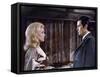 Un Flic by JeanPierreMelville with Catherine Deneuve and Alain Delon, 1972 (photo)-null-Framed Stretched Canvas