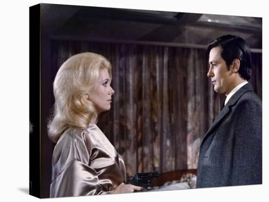 Un Flic by JeanPierreMelville with Catherine Deneuve and Alain Delon, 1972 (photo)-null-Stretched Canvas