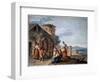 Un Groupe De Paysans Devant Un Autel Avec Une Statue De La Vierge ( A Group of Peasants before the-Giuseppe Zais-Framed Giclee Print