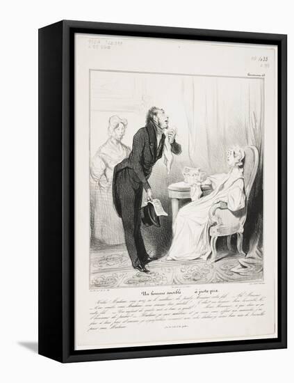 Un Homme Sensible (Caricaturana 43)-Honore Daumier-Framed Stretched Canvas