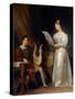 Un Homme Tenant Une Lyre Et Une Femme Tenant Une Partition Dans Un Interieur  (Interior with a Man-Marguerite Gerard-Stretched Canvas