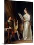Un Homme Tenant Une Lyre Et Une Femme Tenant Une Partition Dans Un Interieur  (Interior with a Man-Marguerite Gerard-Mounted Giclee Print