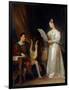 Un Homme Tenant Une Lyre Et Une Femme Tenant Une Partition Dans Un Interieur  (Interior with a Man-Marguerite Gerard-Framed Giclee Print