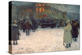 Un Incendie Au Chateau Lituanien, Revolution De Fevrier 1917, Saint Petersbourg (A Fire at the Lith-Alexander Vakhrameyev-Stretched Canvas