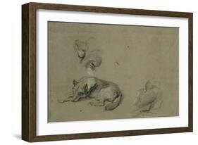 Un loup couché et deux têtes-Pieter Boel-Framed Giclee Print