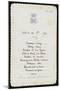 Un menu du duc d'Aumale au château de Chantilly de juillet 1893 à octobre 1894,-null-Mounted Premium Giclee Print
