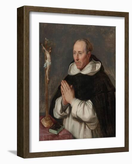 Un Moine En Priere, Portrait Presume De Saint Thomas D'aquin - A Monk Praying, Presumably Saint Tho-Peter Paul (school of) Rubens-Framed Giclee Print