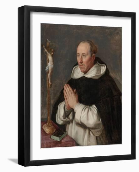 Un Moine En Priere, Portrait Presume De Saint Thomas D'aquin - A Monk Praying, Presumably Saint Tho-Peter Paul (school of) Rubens-Framed Giclee Print