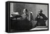 'Un morceau de Schumann'-Henri Fantin-Latour-Framed Stretched Canvas