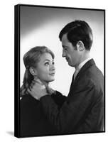 Un Nomme La Rocca by Jean Becker with Jean-Paul Belmondo and Christine Kaufmann, 1961 (b/w photo)-null-Framed Stretched Canvas